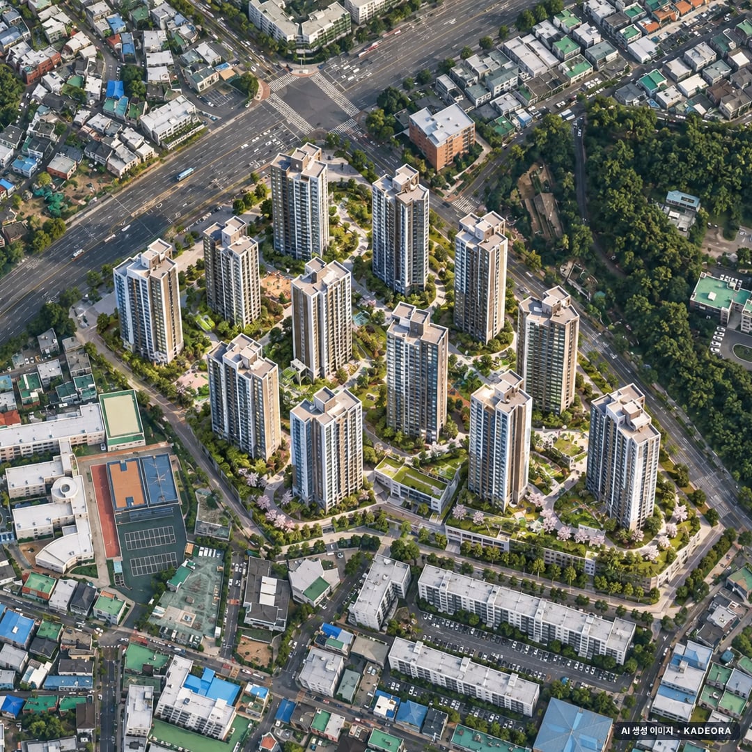 더샵 시에르네 단지 전경 AI 상상도(주간 항공) — 울산 중구 착공 788세대