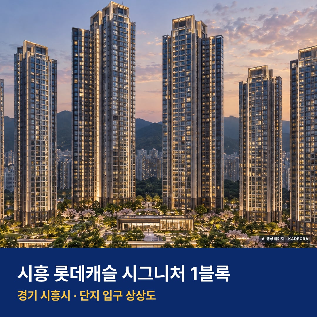 시그니처 청약 주변 경관 · AI 생성 상상도 · 실제와 다를 수 있음