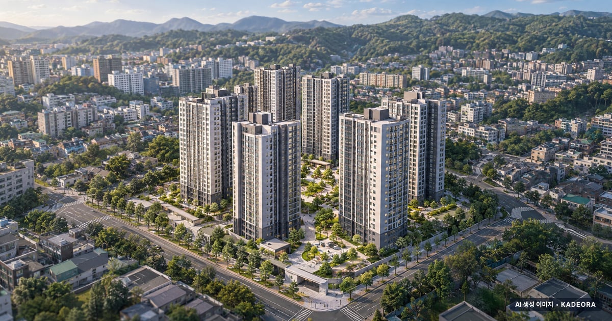 엘리프 논산 디에디션 재개발 엘리프 논산 디에디션 단지 전경 AI 상상도 — 논산시 499세대