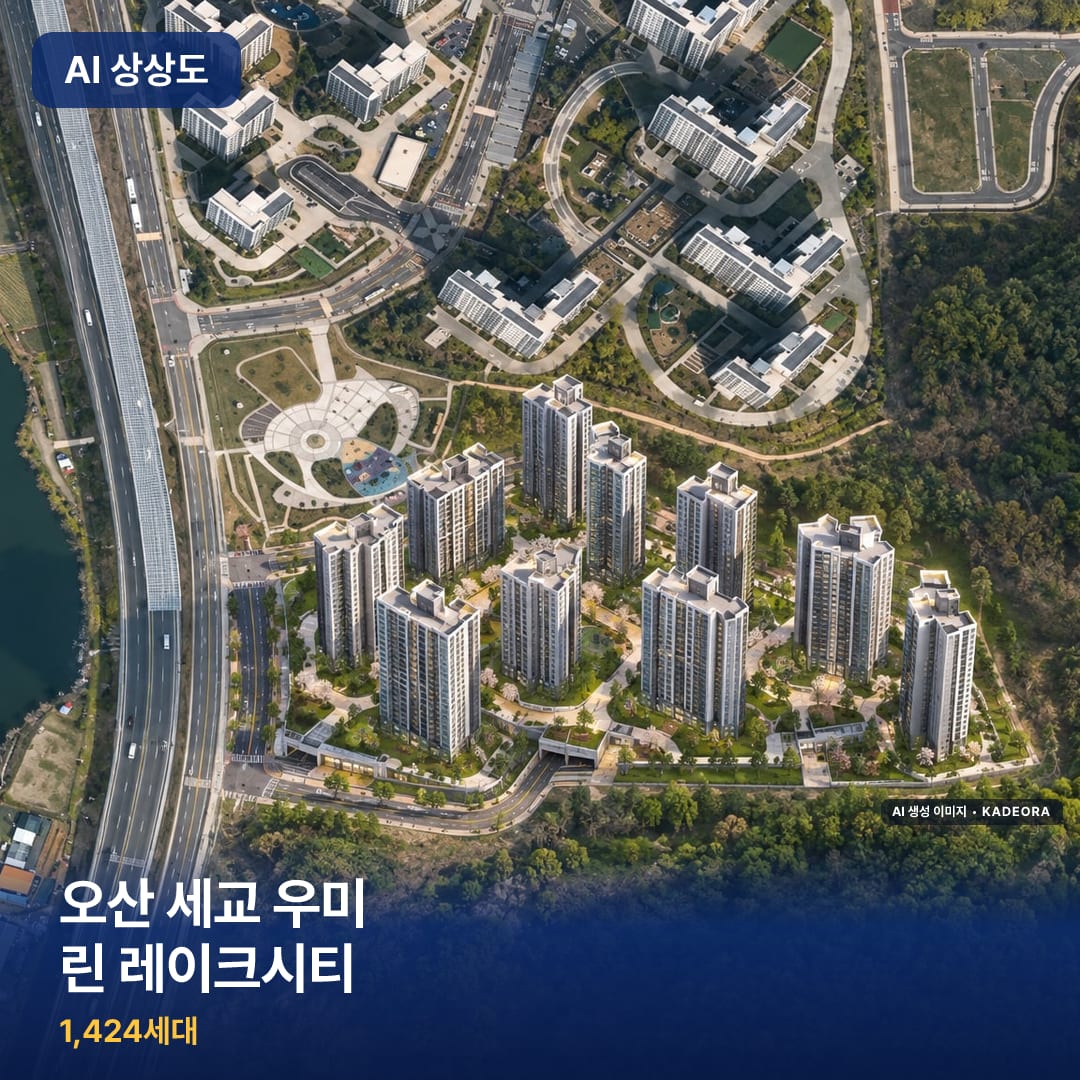 오산 세교 우미 린 레이크시티 단지 썸네일 — AI 생성 이미지