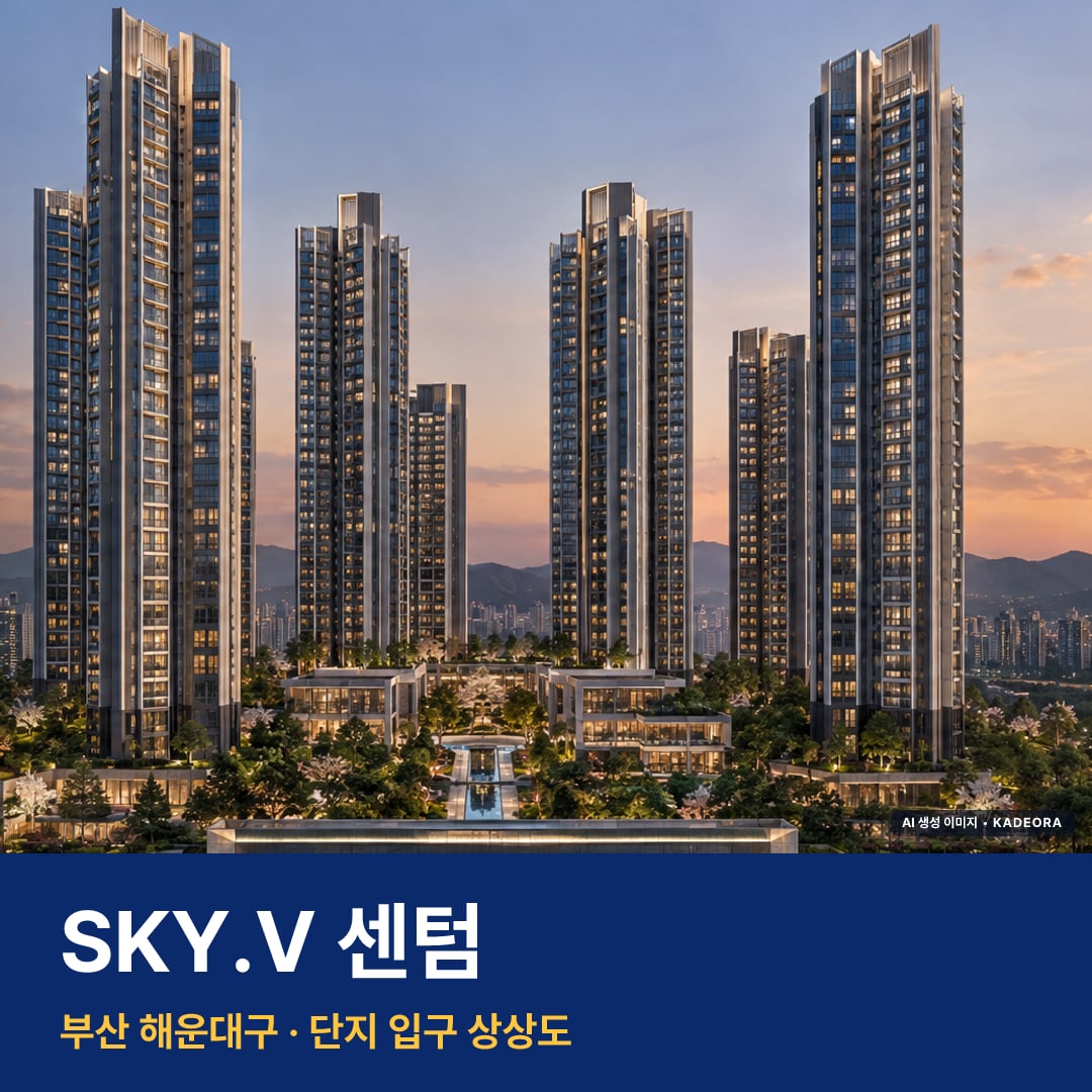 SKY.V 센텀 단지 전경 AI 상상도 — 해운대구 우동 666세대