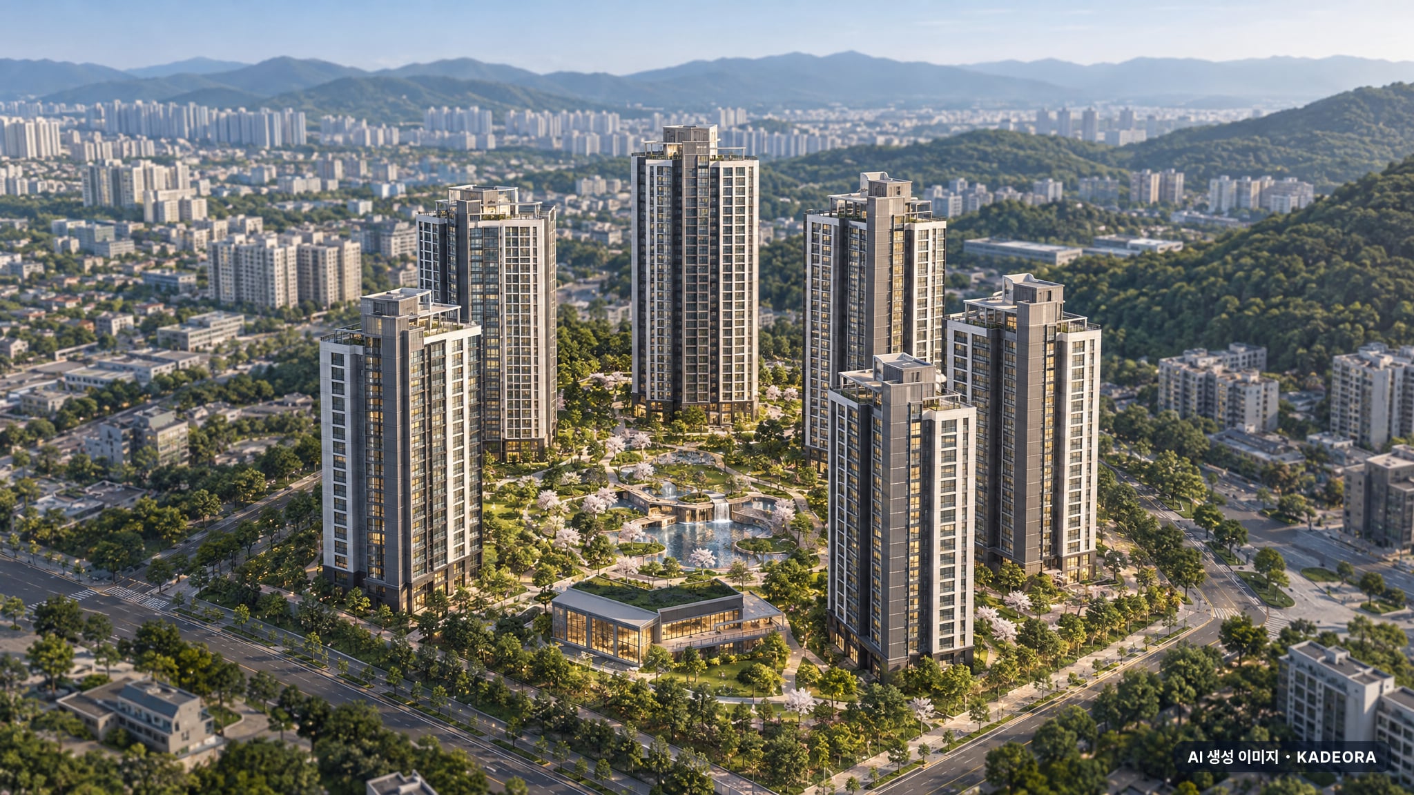 시티오씨엘 8단지 단지 전경 AI 상상도(주간 항공) — 인천 미추홀구 착공 1,349세대