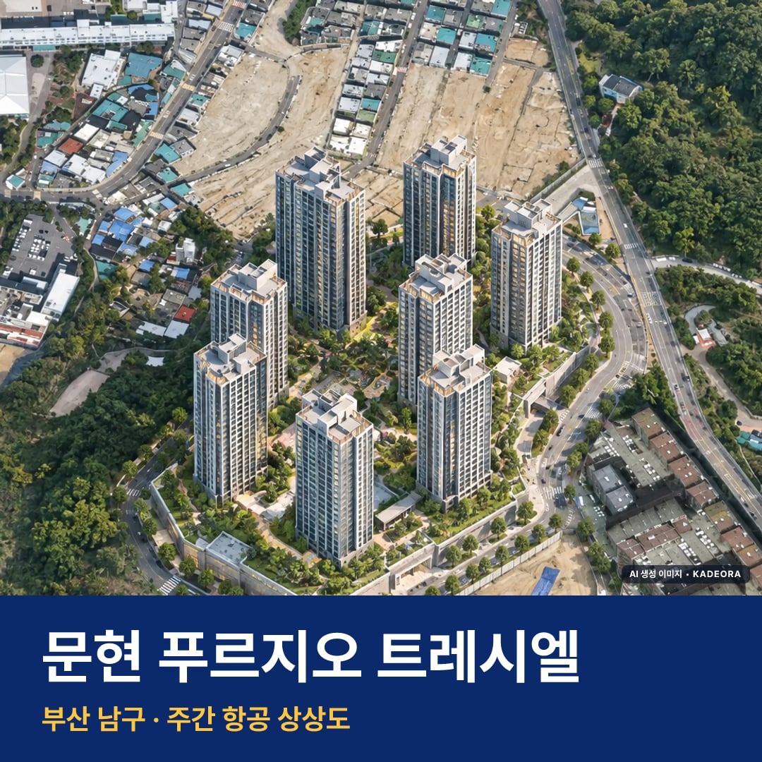 문현 푸르지오 트레시엘 단지 전경 AI 상상도 — 남구 문현동 561세대