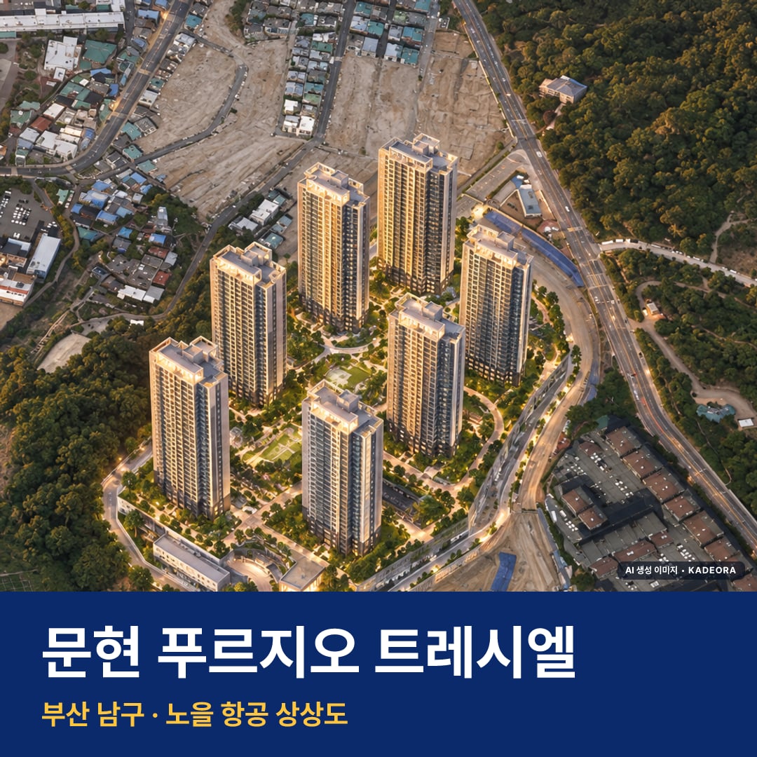 문현 푸르지오 트레시엘 단지 전경 AI 상상도 — 남구 문현동 561세대