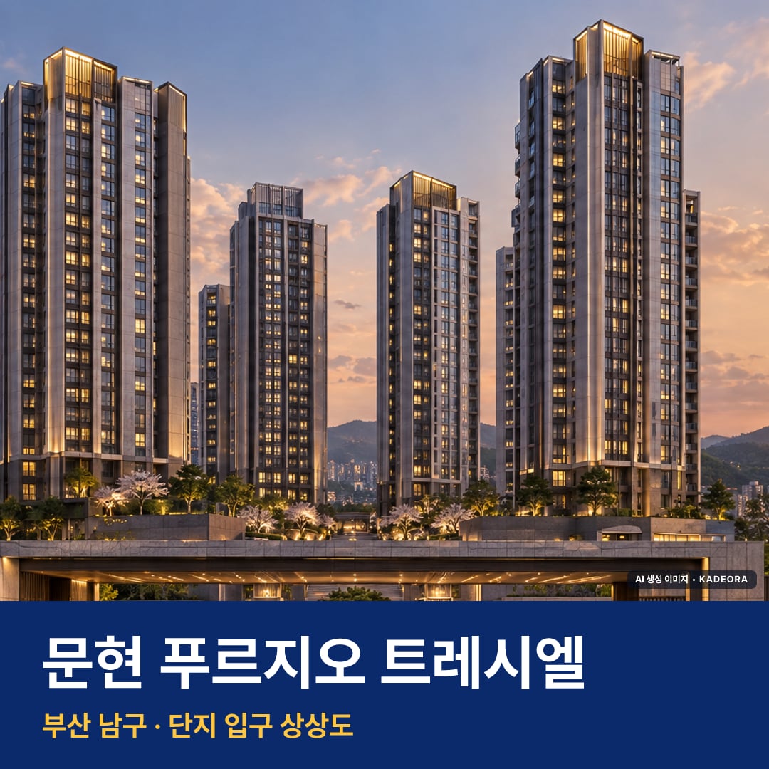 문현 푸르지오 트레시엘 단지 전경 AI 상상도 — 남구 문현동 561세대