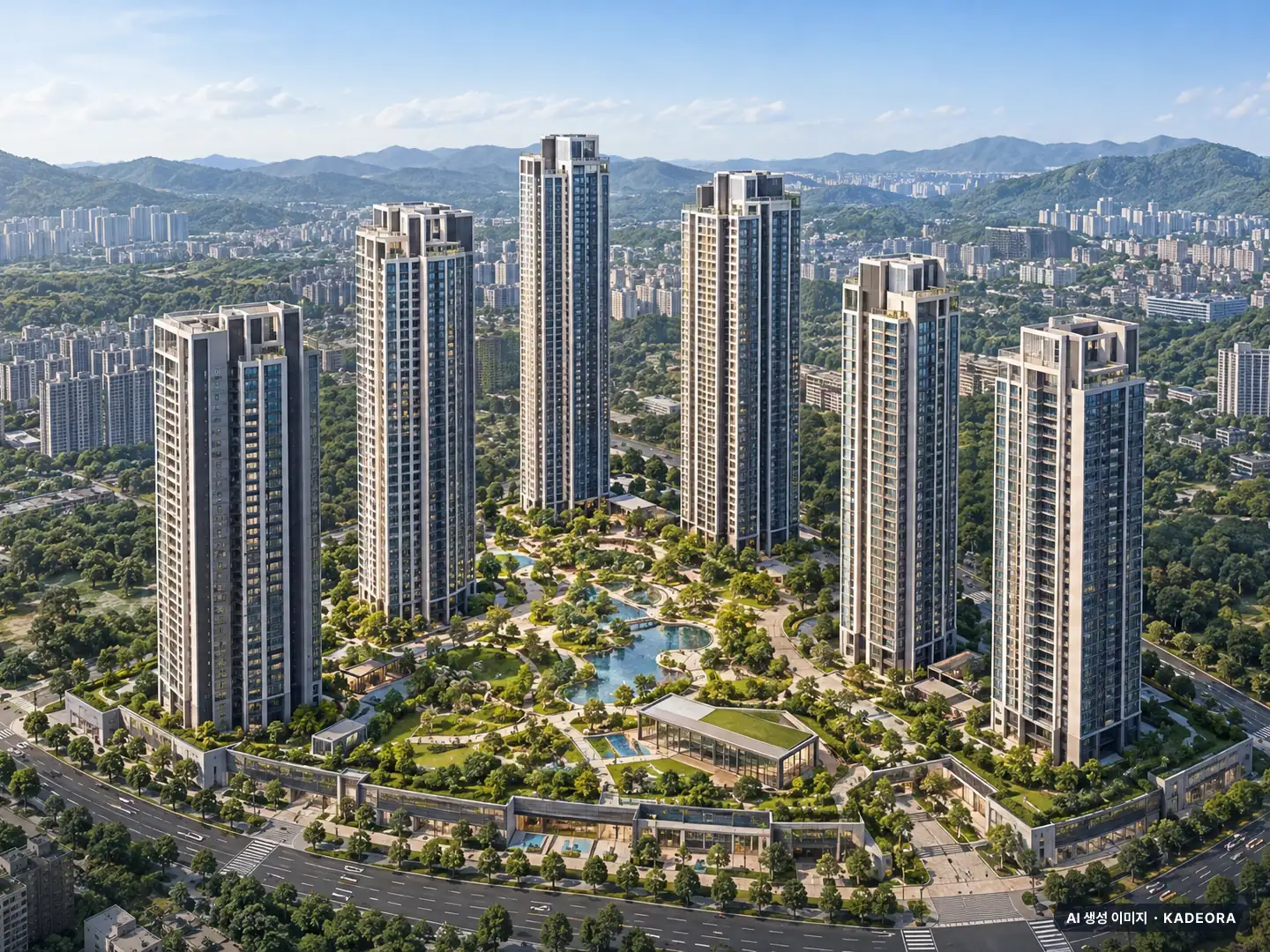 신천역 에피트(3차) 6개동·최고 47층·총 1,297세대(이번 8세대 공급) 기준 AI 상상도 — 실제와 다를 수 있음 신천역 에피트(3차) 6개동·최고 47층·총 1,297세대(이번 8세대 공급) 기준 AI 상상도(주간 항공) — 실제와 다를 수 있음