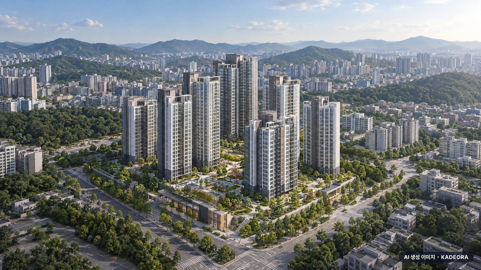 리아츠 더 인천(23차) 이번 7세대 공급 기준 AI 상상도(주간 항공) — 실제와 다를 수 있음