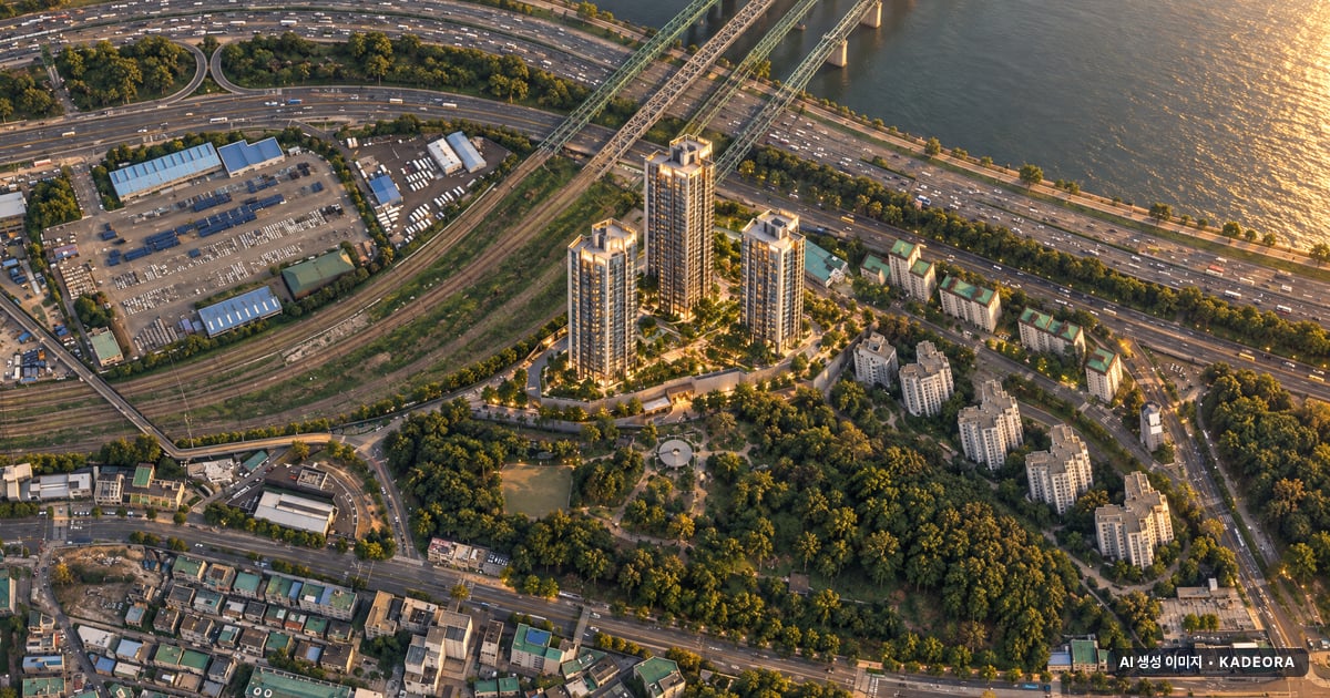 동작구수방사 공공분양주택(본청약) 이번 263세대 공급 기준 AI 상상도(노을 항공) — 실제와 다를 수 있음