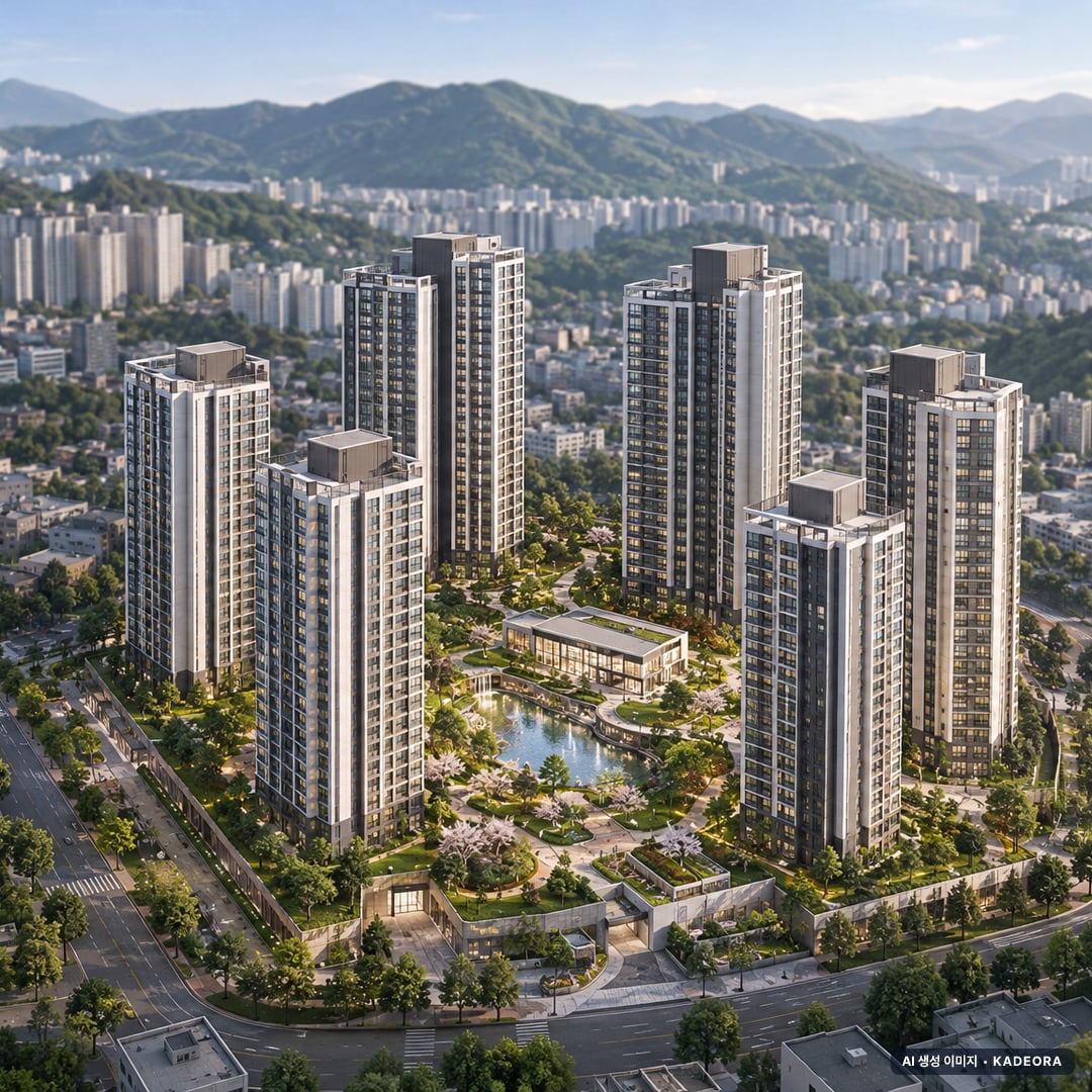 가음3구역 재건축 조감도 AI 상상도(주간 항공) — 경남 창원시 시공사 선정