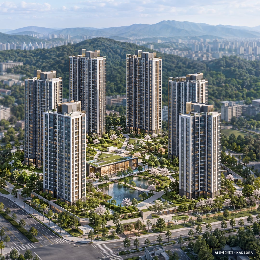 검단호수공원역 파라곤(AA36BL) 7개동·이번 569세대 공급 기준 AI 상상도 — 실제와 다를 수 있음 검단호수공원역 파라곤(AA36BL) 7개동·이번 569세대 공급 기준 AI 상상도(주간 항공) — 실제와 다를 수 있음