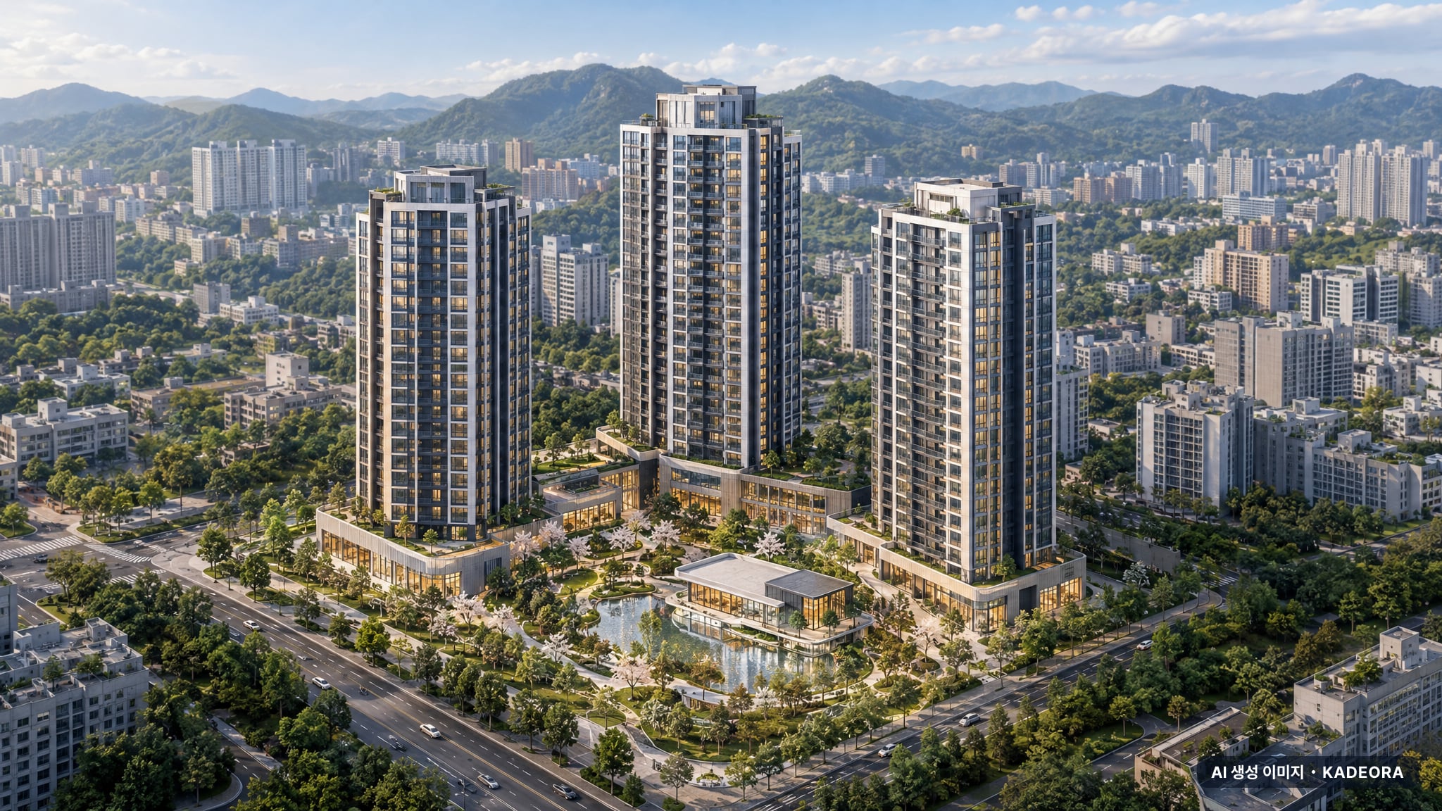 파주 운정3지구 주상복합용지 5BL (사전청약) 단지 전경 AI 상상도(주간 항공) — 경기 파주시 착공 332세대
