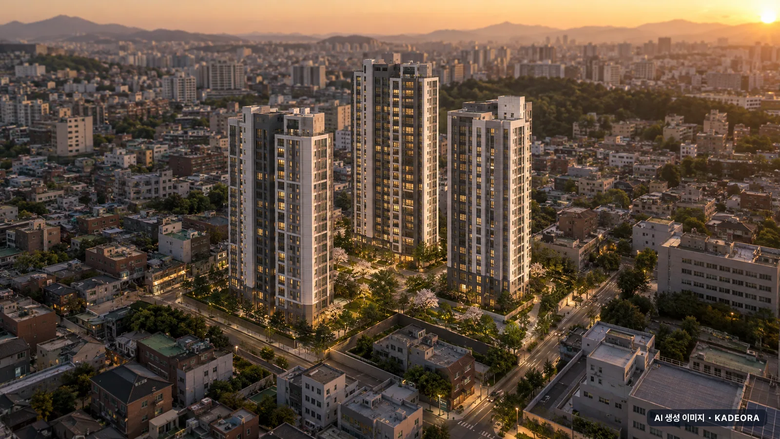 가능11 재개발 단지 전경 AI 상상도(저녁) — 의정부시 아파트 분양