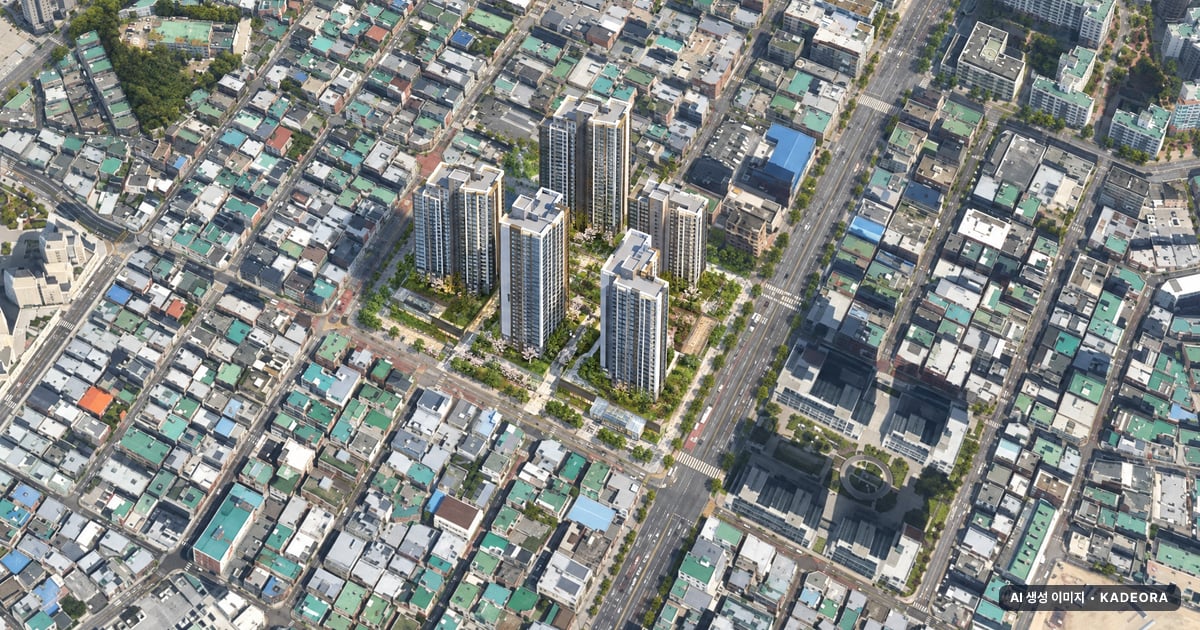 사직2 재개발 사직2 재개발 단지 전경 AI 상상도 — 동래구 사직동