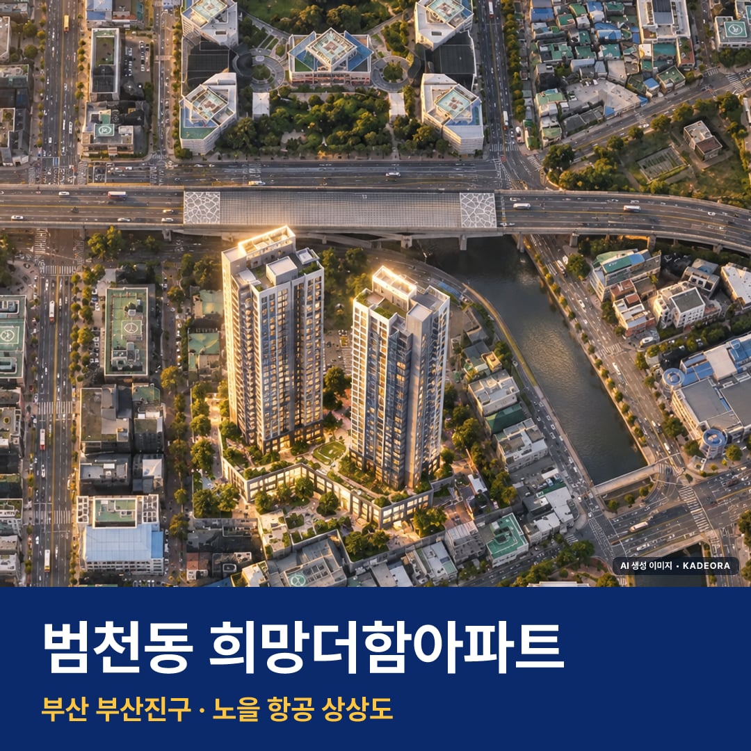범천동 희망더함아파트 단지 전경 AI 상상도 — 부산진구 범천동 614세대