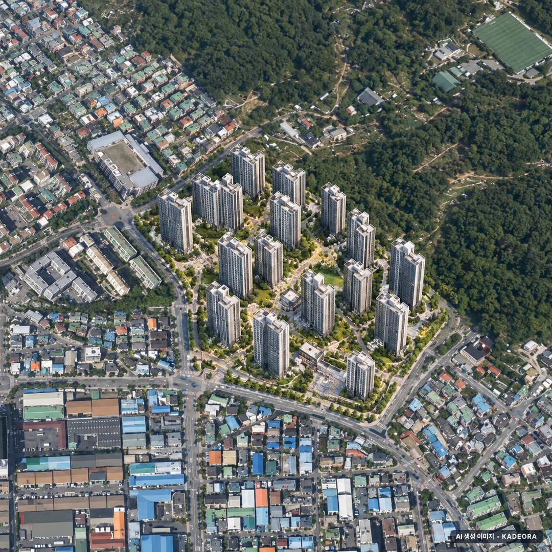 김해 안동 에피트 단지 전경 AI 상상도(주간 항공) — 경남 김해시 착공 1,539세대