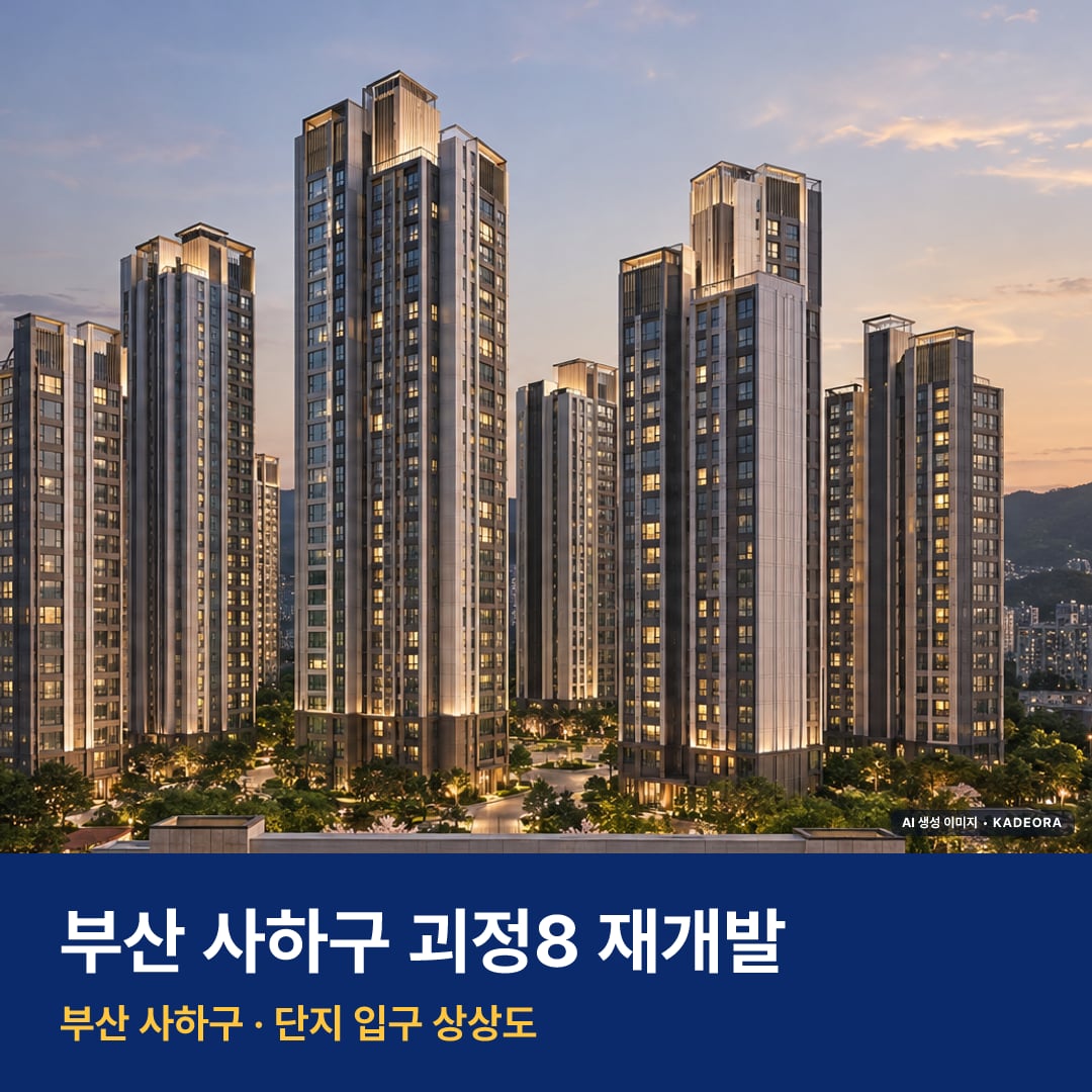 괴정8 재개발 단지 전경 AI 상상도 — 사하구 괴정동 923세대