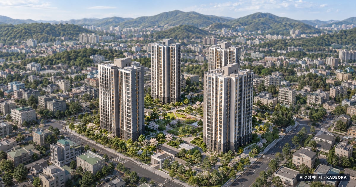 익산시 평화동 145-15번지 공동주택 단지 전경 AI 상상도 — 익산시 평화동 544세대