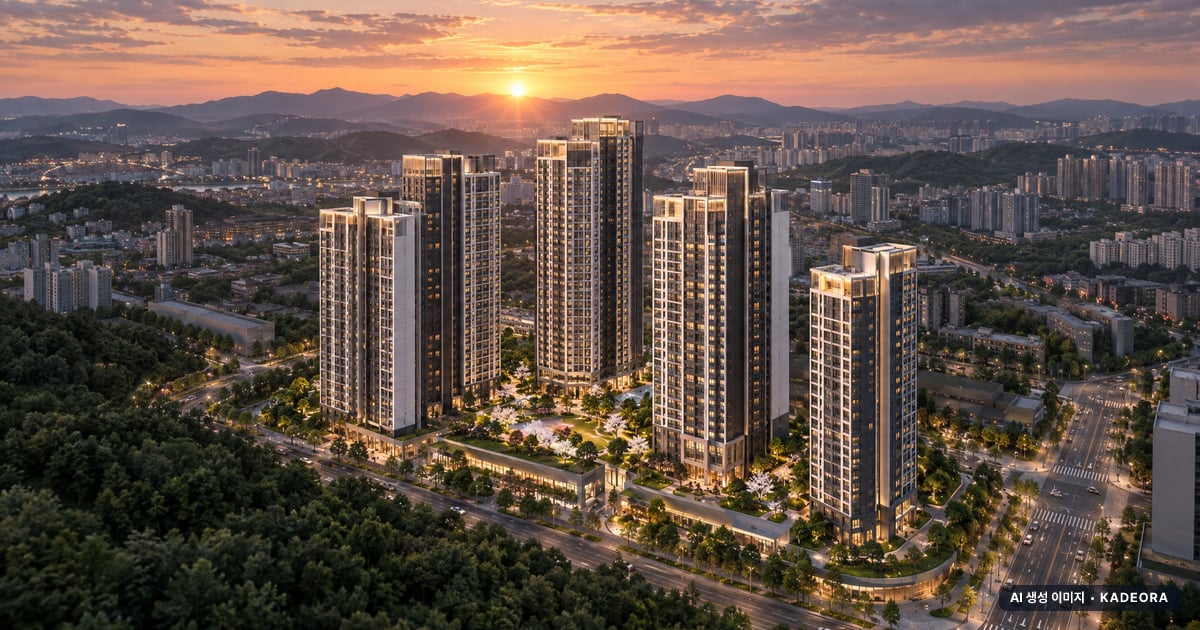 힐스테이트 물금센트럴 총 453세대(이번 162세대 공급) 기준 AI 상상도(노을 항공) — 실제와 다를 수 있음