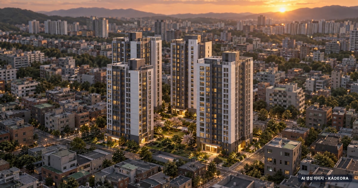 울산 호수공원 에일린의 뜰 1단지 4개동·최고 25층·총 310세대 기준 AI 상상도(노을 항공) — 실제와 다를 수 있음