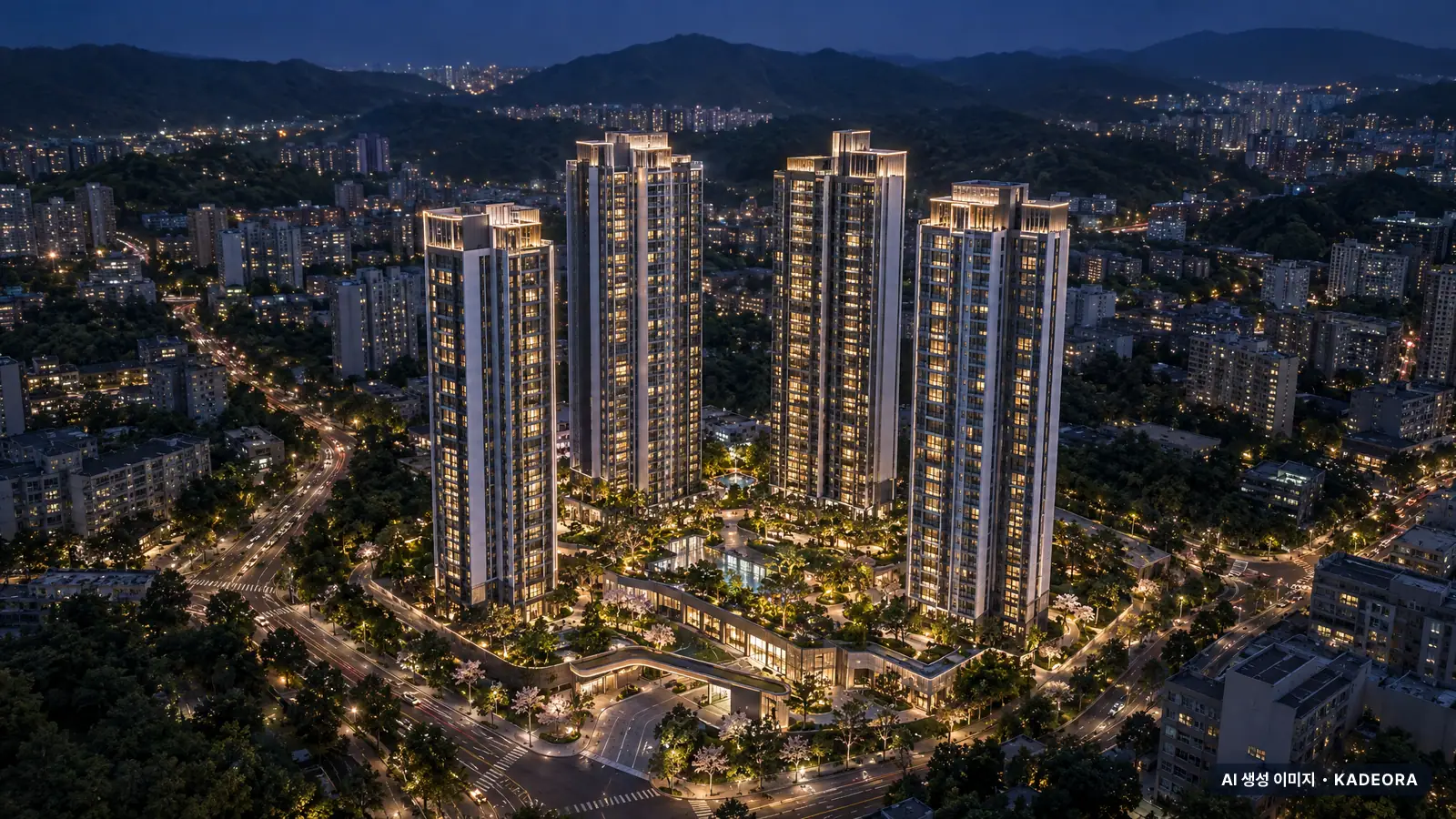 울산 호수공원 에일린의 뜰 1단지 단지 전경 AI 상상도 — 남구 야음동 310세대
