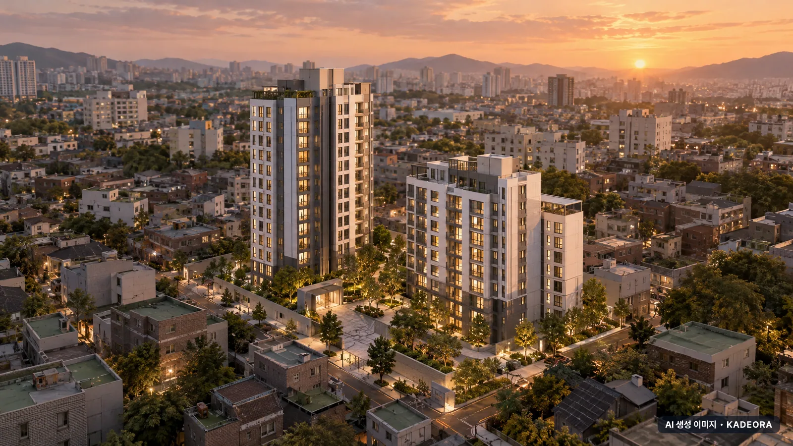 부산 금정구 부곡동 812-1번지 일원 소규모재건축 총 179세대 기준 AI 상상도(노을 항공) — 실제와 다를 수 있음