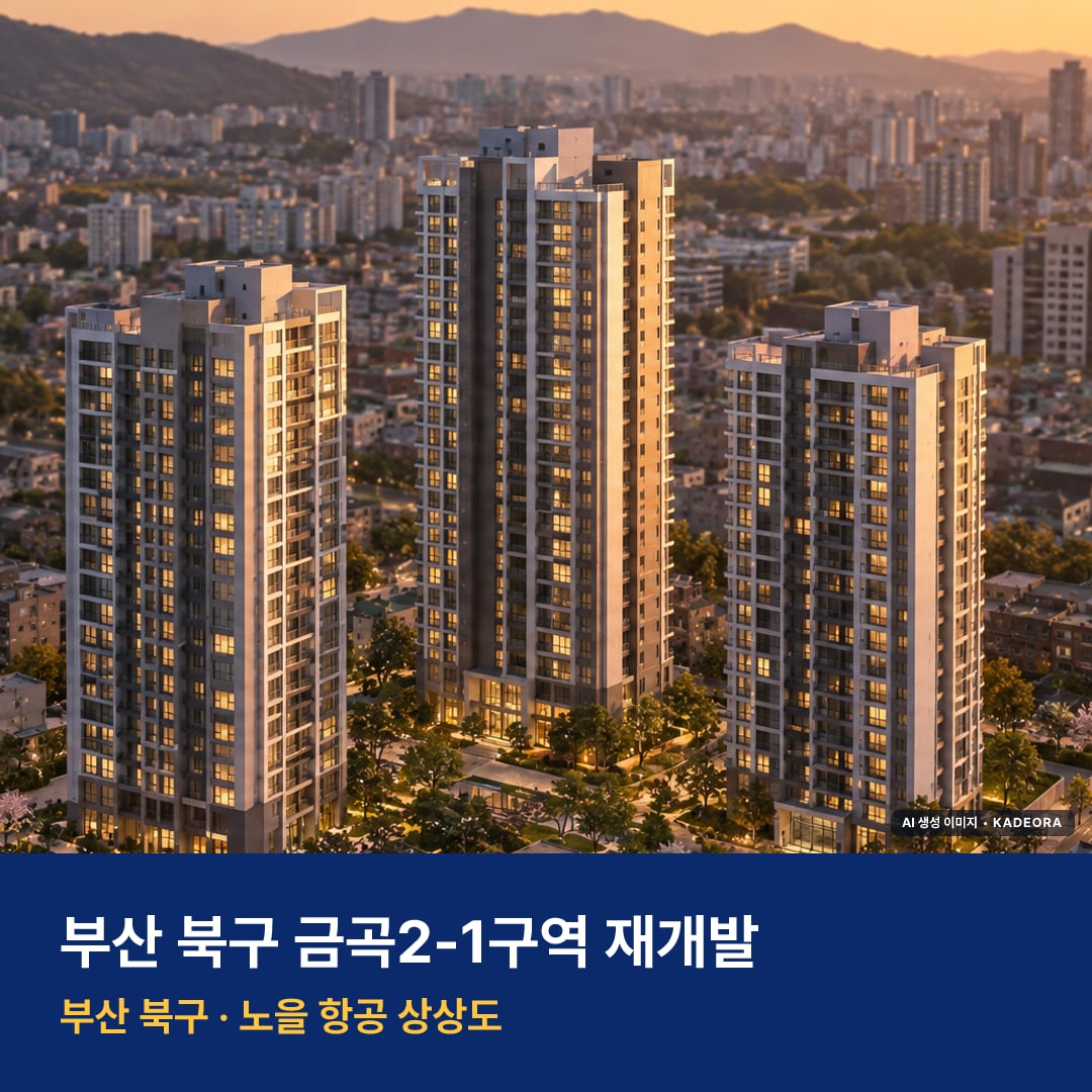 금곡2-1구역 재개발 단지 전경 AI 상상도 — 북구 금곡동 313세대