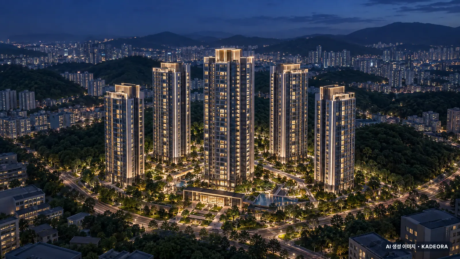 울산 우정 한라비발디 단지 전경 AI 상상도 — 중구 우정동 198세대