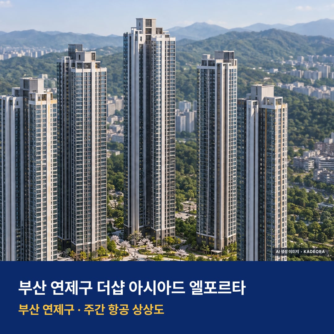 더샵 아시아드 엘포르타 단지 전경 AI 상상도 — 연제구 거제동 999세대