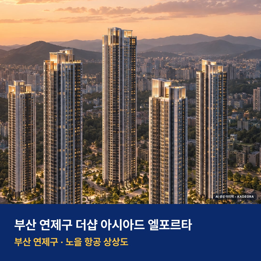 더샵 아시아드 엘포르타 단지 전경 AI 상상도 — 연제구 거제동 999세대