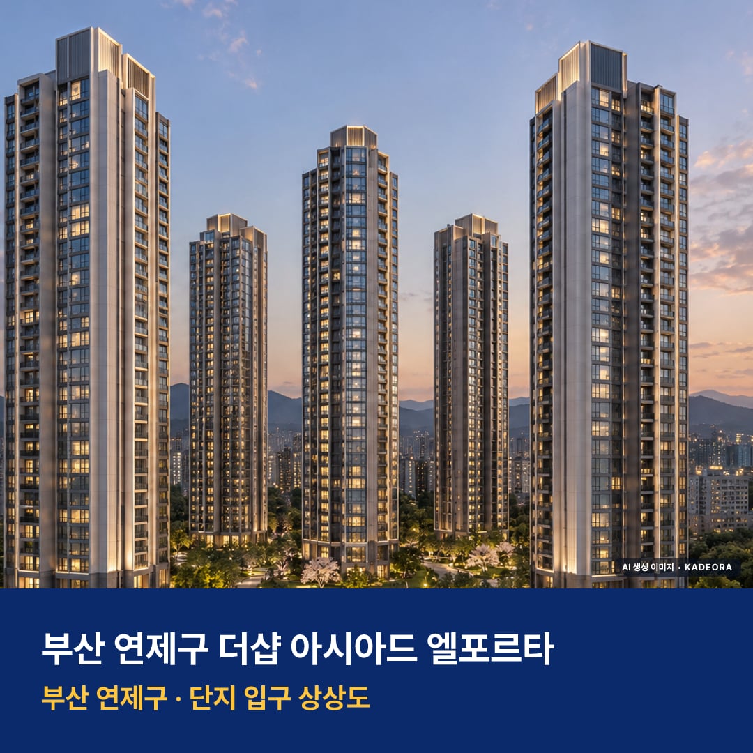 더샵 아시아드 엘포르타 단지 전경 AI 상상도 — 연제구 거제동 999세대