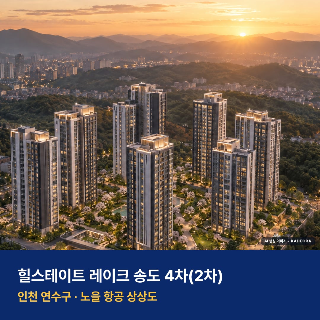 힐스테이트 레이크 송도 4차 위치 단지 모습 · AI 생성 상상도 · 실제와 다를 수 있음