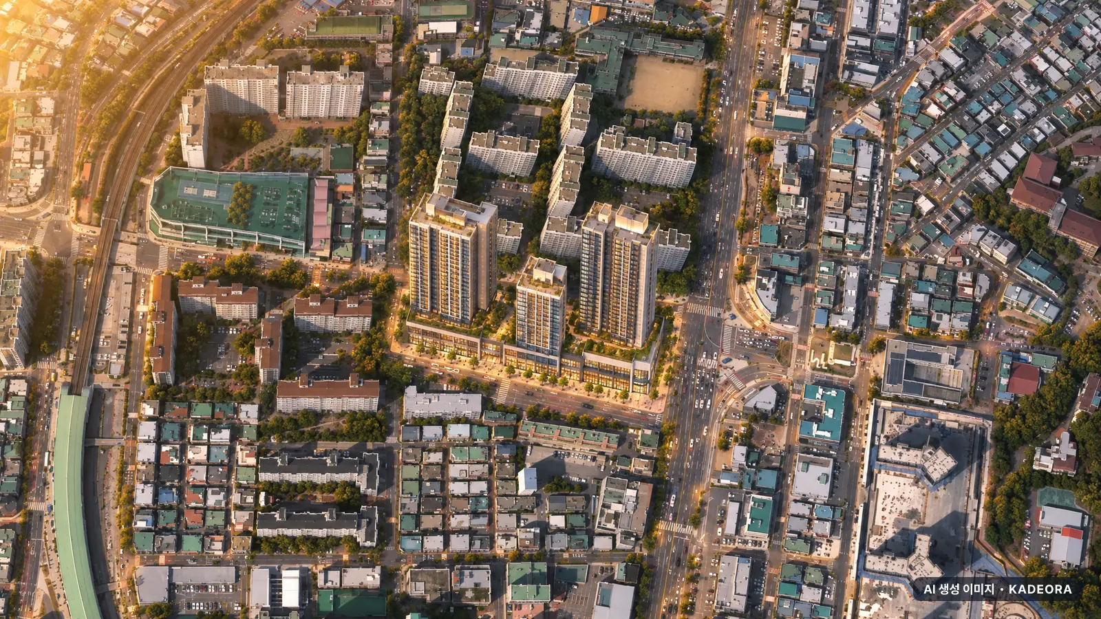 부곡동 223-1 주상복합 단지 전경 AI 상상도(저녁) — 금정구 아파트 분양