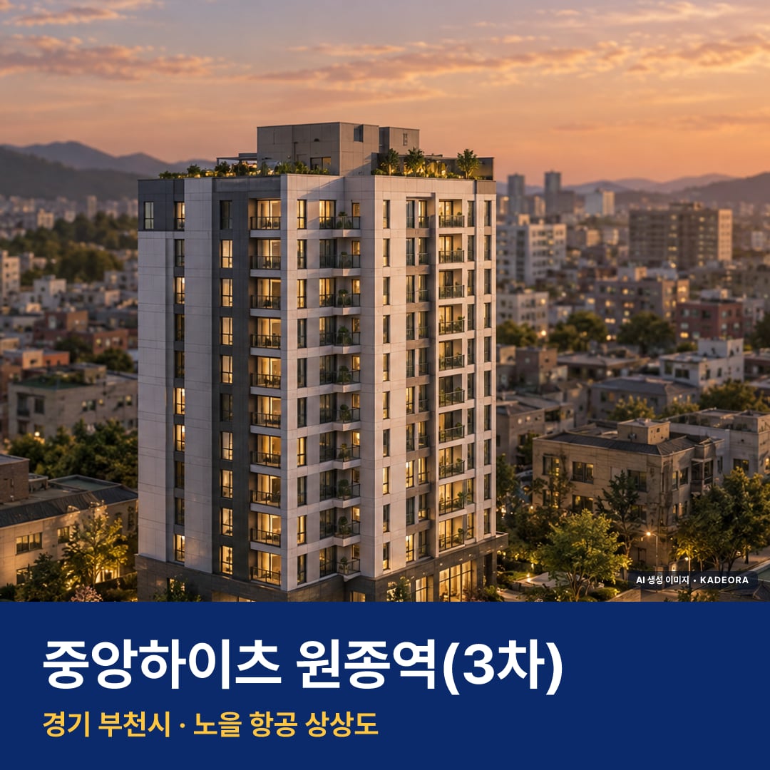 중앙하이츠 원종역(3차) 단지 전경 AI 상상도 — 부천시 원종동