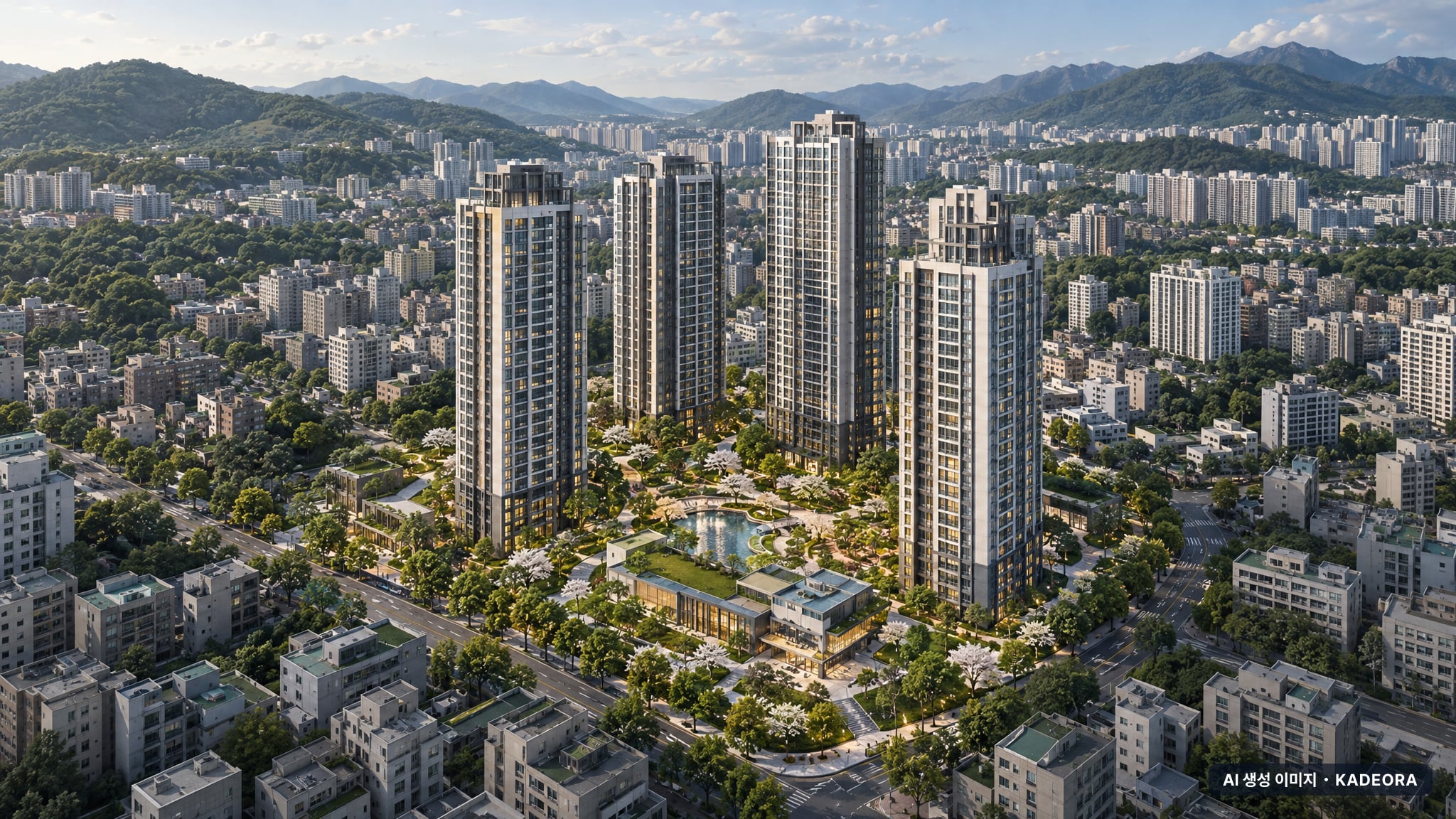 부산 연제구 거제동 40-96번지 가로주택정비 조감도 AI 상상도(주간 항공) — 부산 연제구 조합설립 325세대