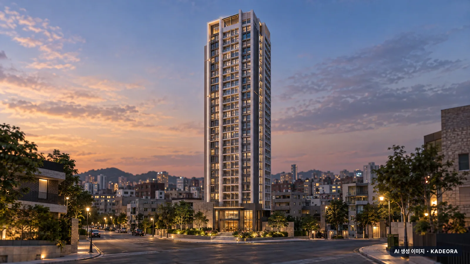 힐스테이트 가야 2단지 1개동·최고 31층·총 81세대 기준 AI 상상도(단지 입구) — 실제와 다를 수 있음
