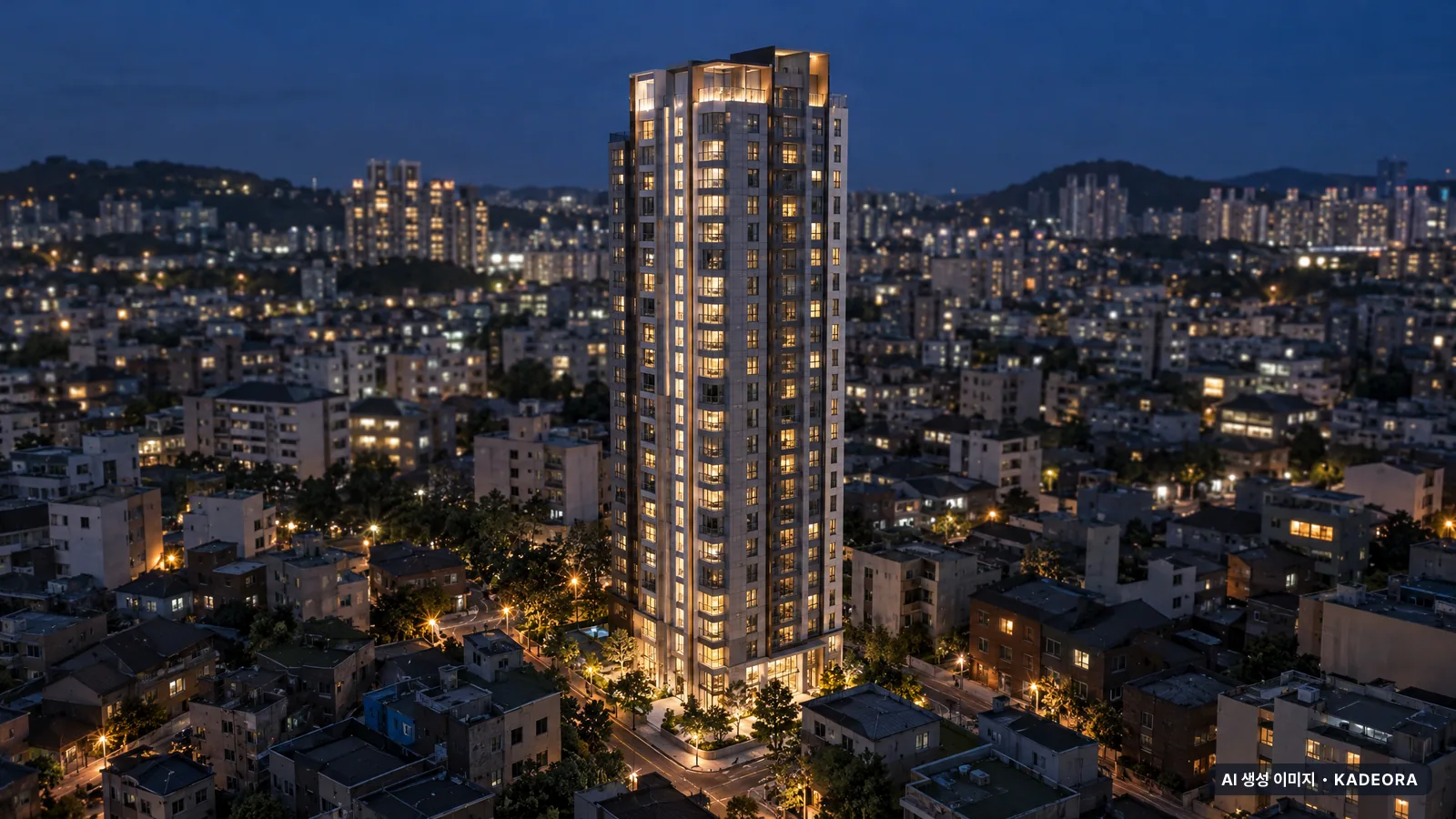 힐스테이트 가야 2단지 1개동·최고 31층·총 81세대 기준 AI 상상도(야경) — 실제와 다를 수 있음