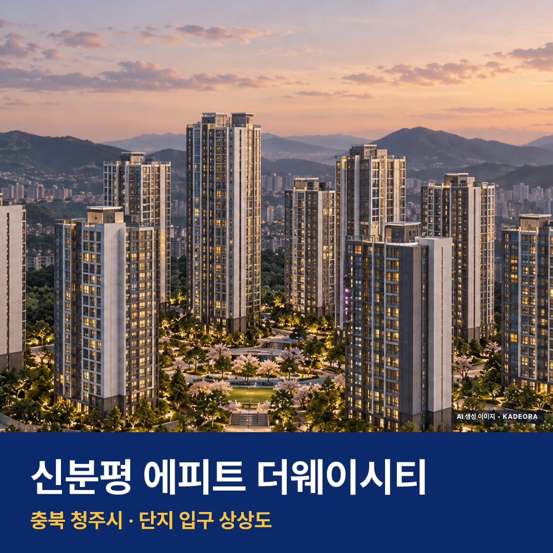 신분평 에피트 더웨이시티 단지 전경 AI 상상도 — 청주시 장성동 992세대