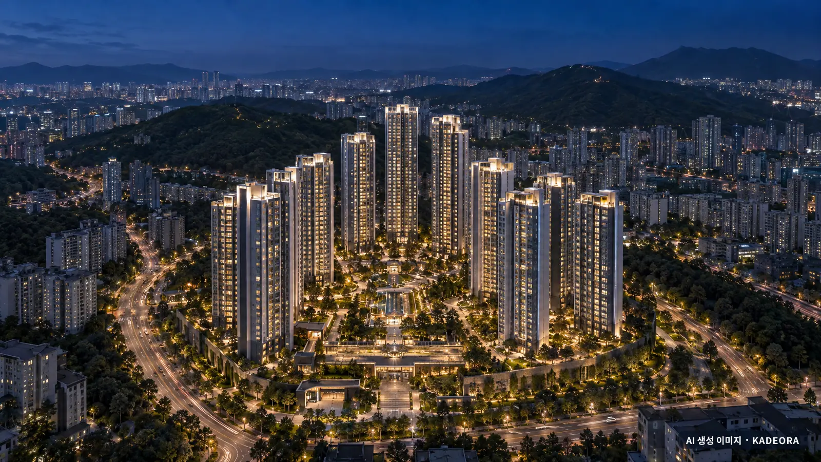 창원 자족형 복합행정타운 공동주택 단지 전경 AI 상상도 — 창원시 회성동 2,040세대