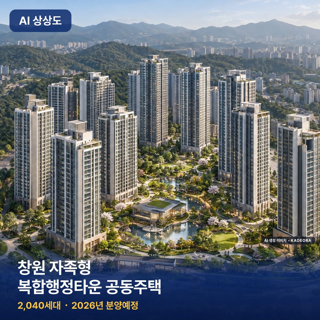 창원 자족형 복합행정타운 공동주택 단지 썸네일 — AI 생성 이미지