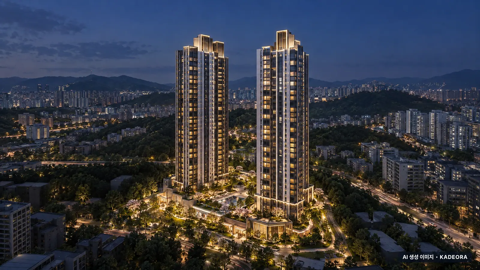 힐스테이트 문수로 센트럴 2단지 단지 전경 AI 상상도 — 남구 신정동 301세대