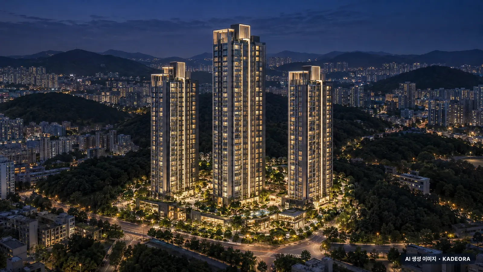 동래사적공원 오네뜨 단지 전경 AI 상상도 — 동래구 명륜동 110세대