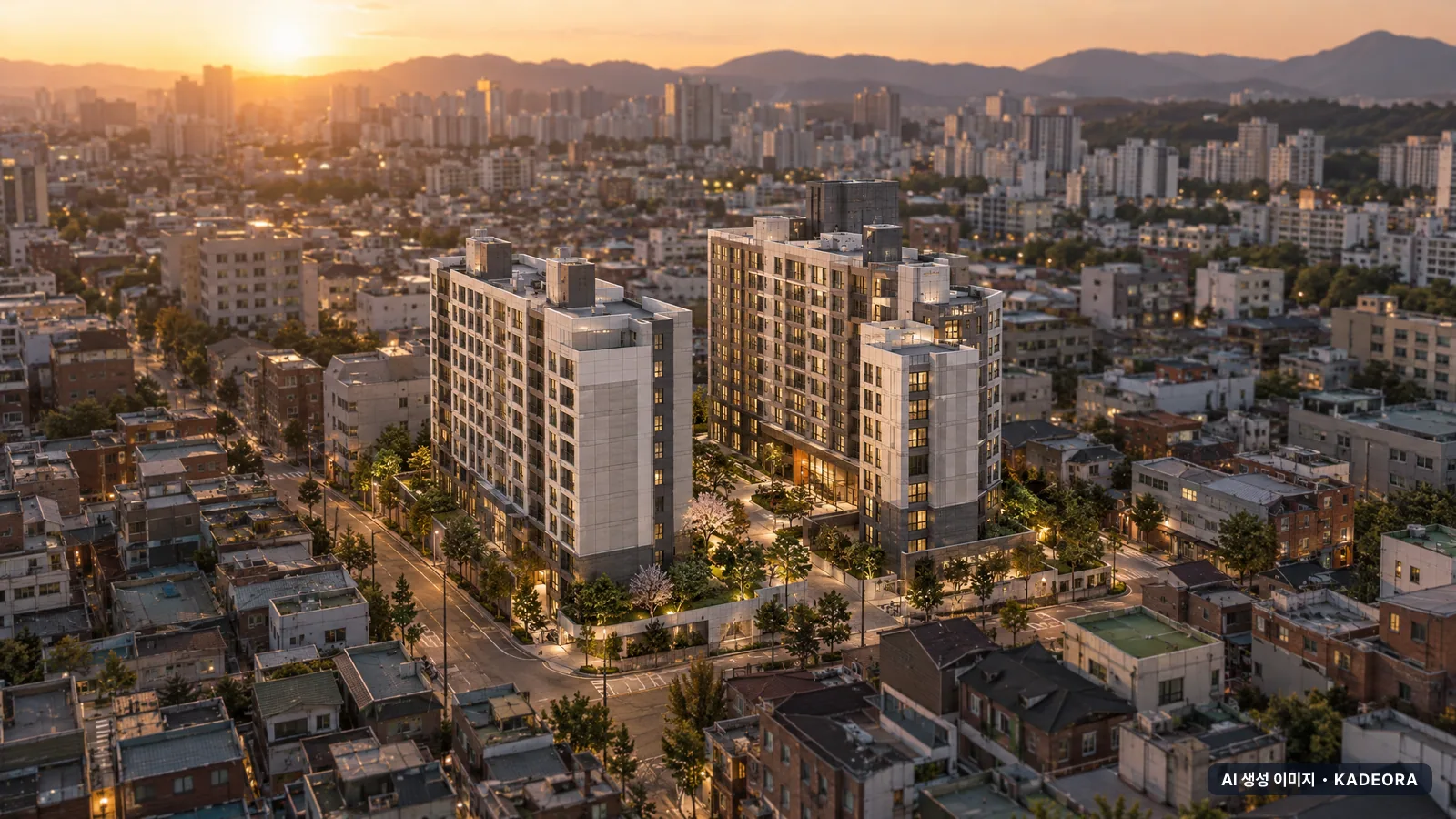 대성주택 소규모재건축 총 227세대 기준 AI 상상도(노을 항공) — 실제와 다를 수 있음