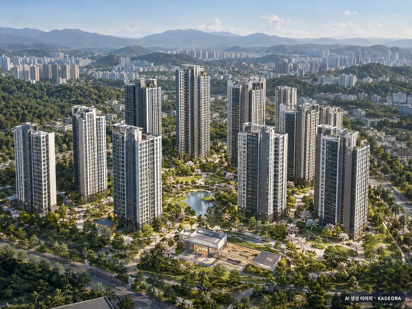 고덕강일3단지 토지임대부 분양주택 이번 1,090세대 공급 기준 AI 상상도(주간 항공) — 실제와 다를 수 있음