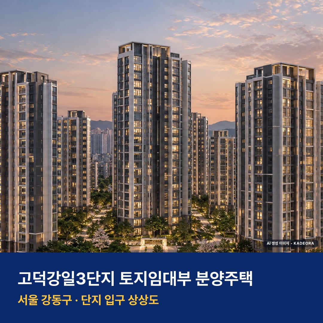 고덕강일3단지 토지임대부 분양주택 위치 주변 경관 · AI 생성 상상도 · 실제와 다를 수 있음