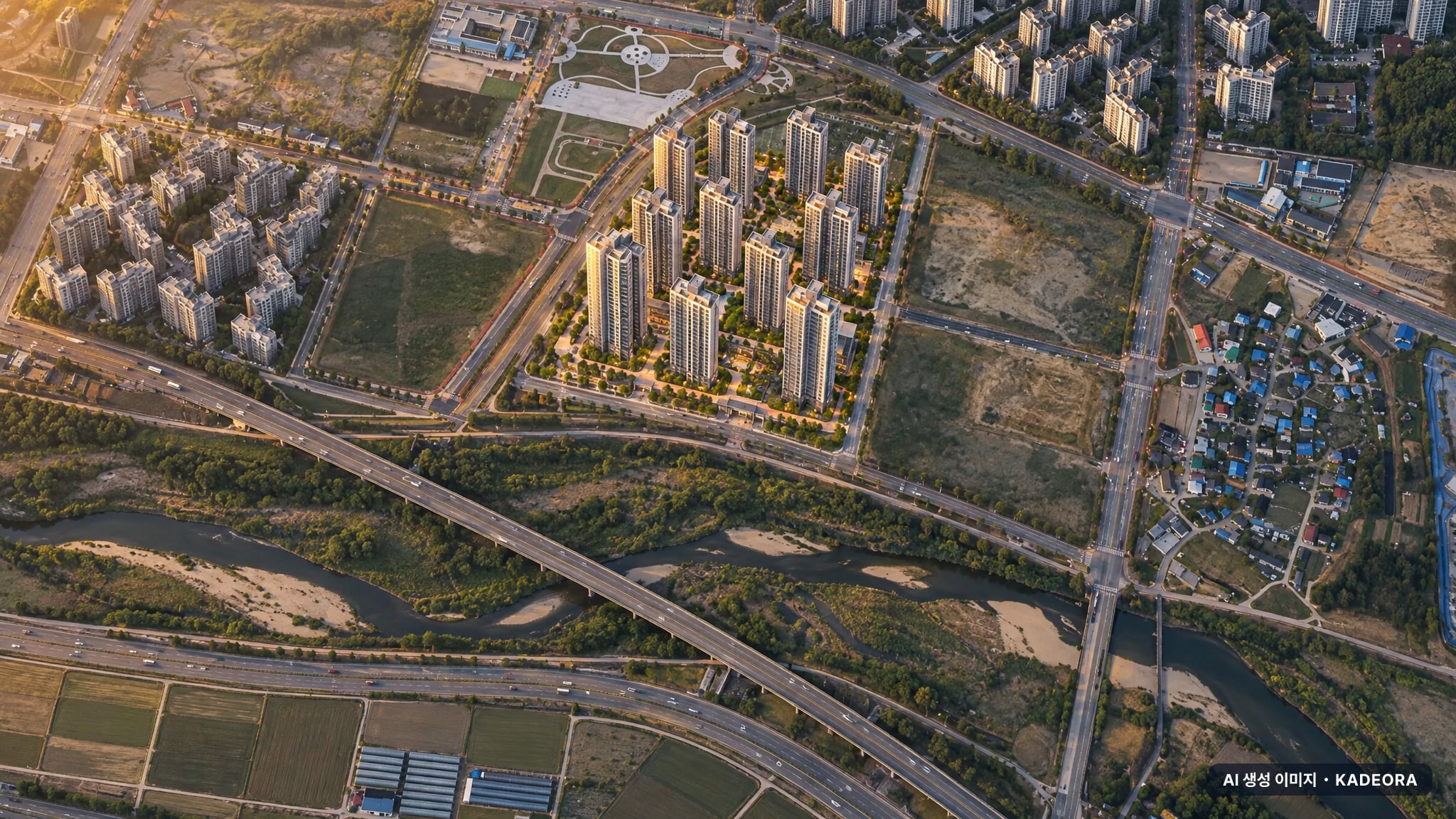 아산탕정자이 메트로시티(A3BL) 단지 전경 AI 상상도(노을 항공) — 충남 아산시 착공 1,638세대