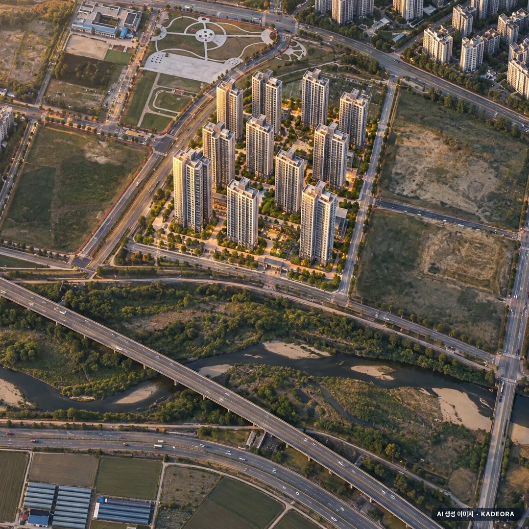 아산탕정자이 메트로시티(A3BL) 12개동·최고 35층·총 1,638세대 기준 AI 상상도(노을 항공) — 실제와 다를 수 있음