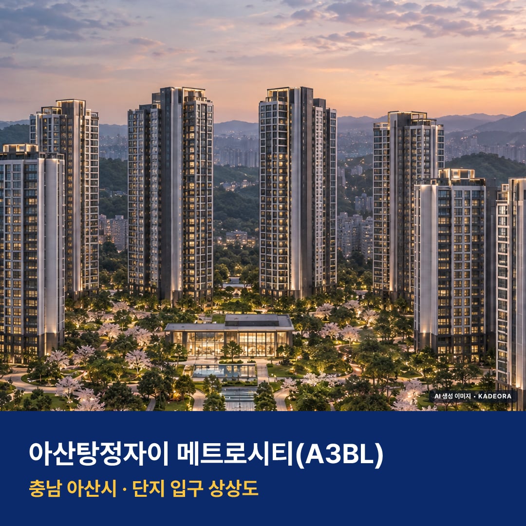 아산탕정자이 메트로시티(A3BL) 재개발 아산탕정자이 메트로시티(A3BL) 단지 전경 AI 상상도 — 아산시 탕정면 1,638세대 — AI 생성 상상도 · 실제와 다를 수 있음