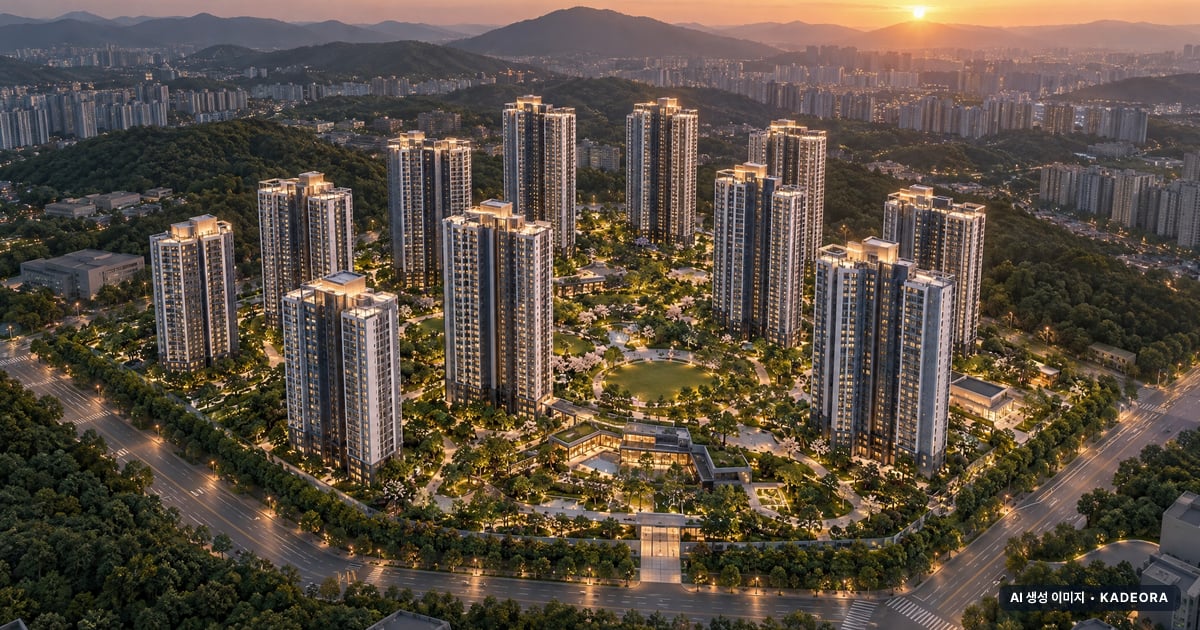 다대동 370-11번지 일원 공동주택 13개동·총 3,002세대 기준 AI 상상도(노을 항공) — 실제와 다를 수 있음