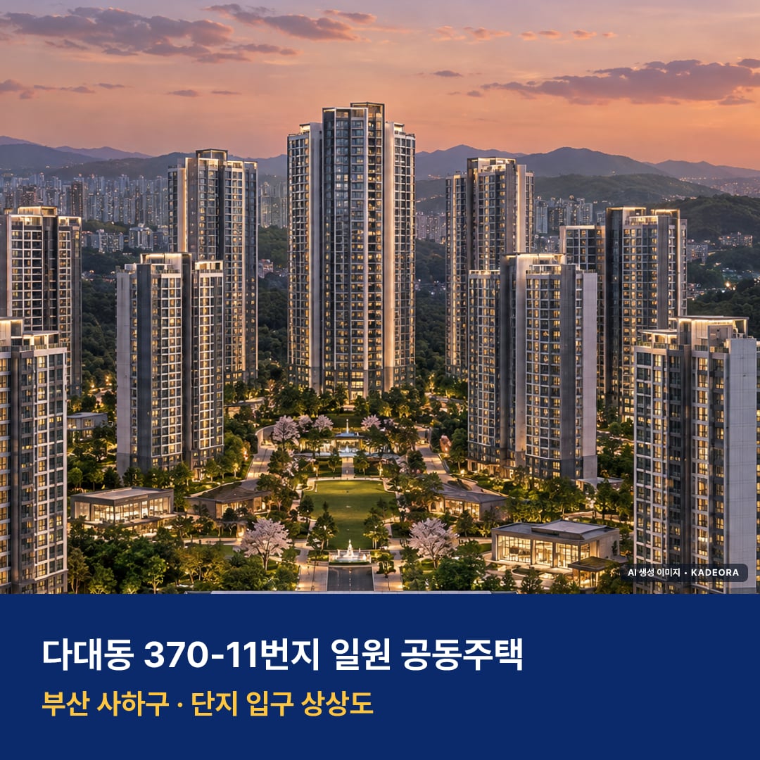 다대동 370-11번지 일원 공동주택 단지 전경 AI 상상도 — 사하구 다대동 3,002세대