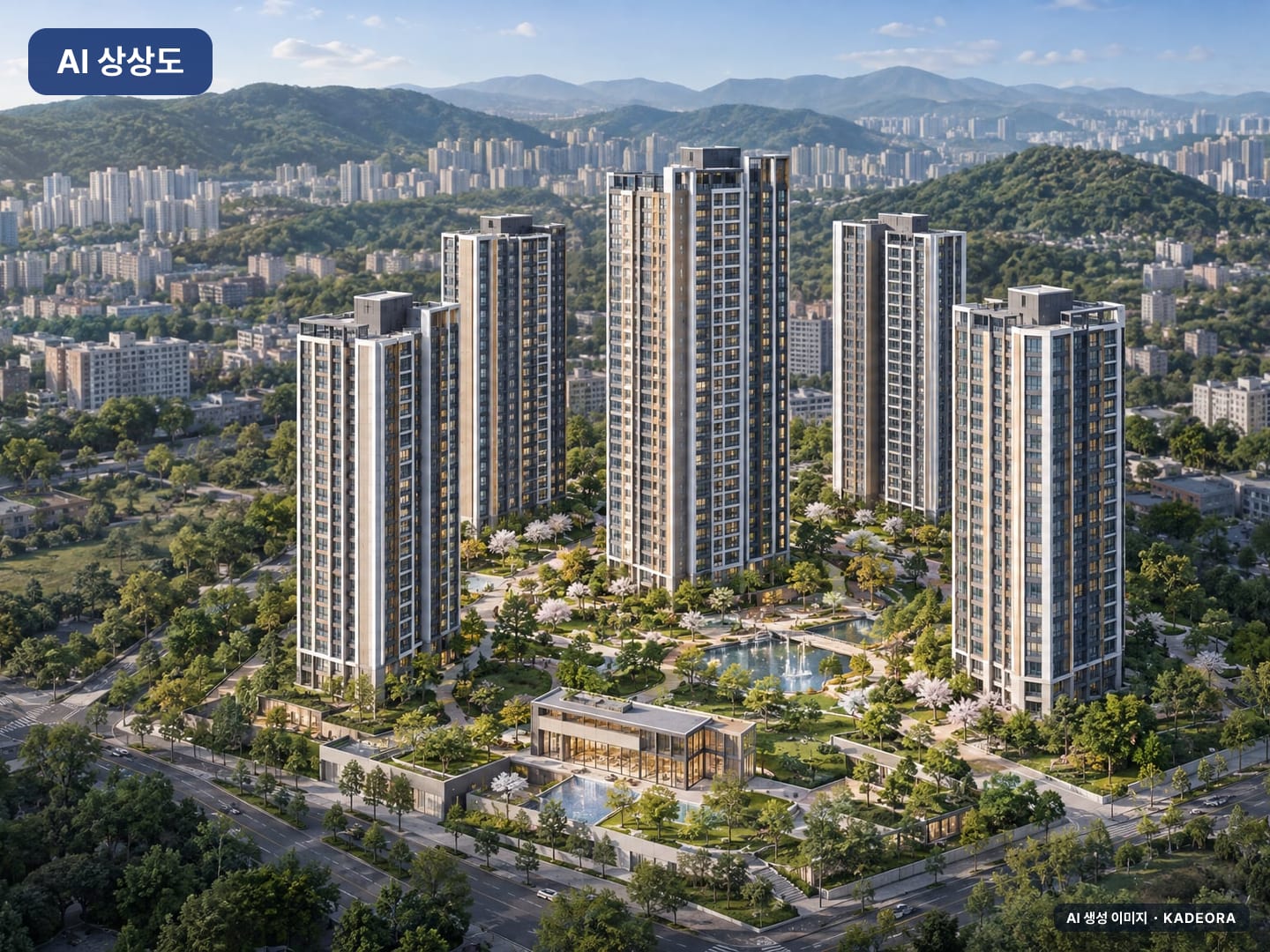 태화강 에피트 단지 전경 AI 상상도(주간 항공) — 울산 울주군 착공 307세대